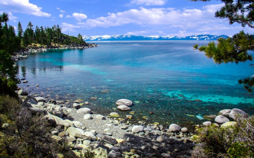Views from the shore of Lake Tahoe, Nevada.